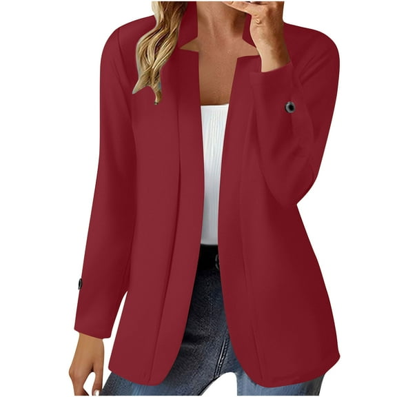 Kukoosong Blazers for Women Business Casual Long Sleeve Open Front Suit Jackets Cardigan Jacket with Pockets