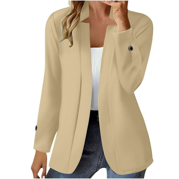 Kukoosong Blazers for Women Business Casual Long Sleeve Open Front Suit Jackets Cardigan Jacket with Pockets