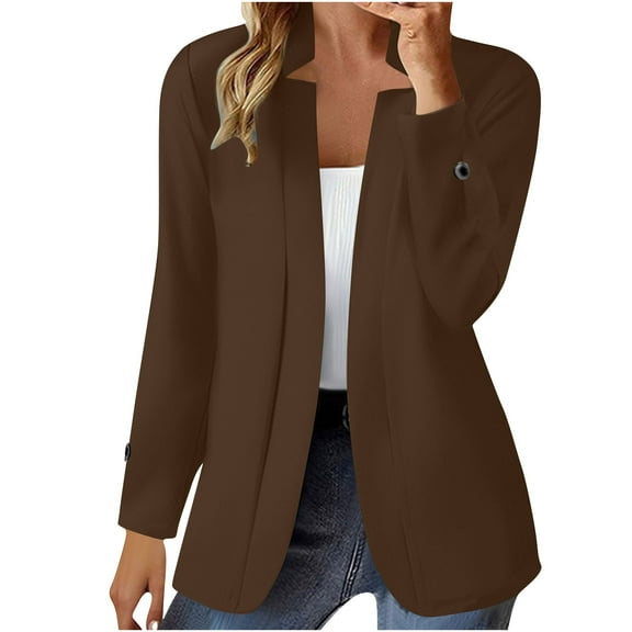 Kukoosong Blazers for Women Business Casual Long Sleeve Open Front Suit Jackets Cardigan Jacket with Pockets