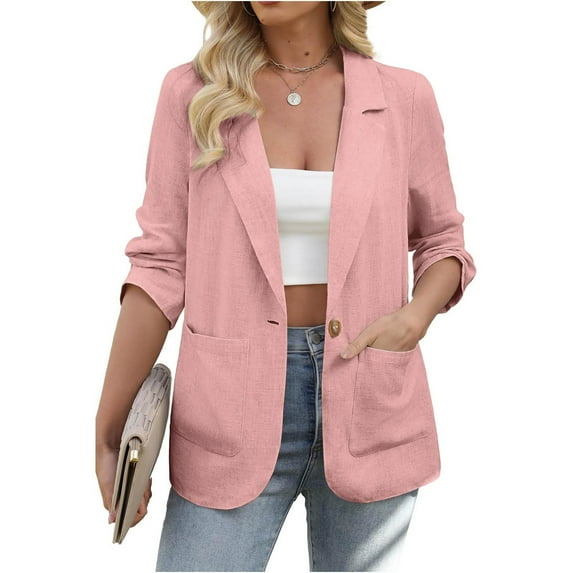 Kukoosong Blazers for Women Business Casual Long Sleeve Open Front Suit Jackets with Pockets