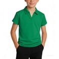 thumbnail image 1 of Kukoosong Boy's V-Neck Short Sleeve Polo Shirt, Kids Casual Collared Uniform Tops, Solid Color Breathable School & Everyday T-Shirts, 1 of 7