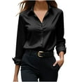 thumbnail image 1 of Kukoosong Button Down Shirts for Women Temperament Lapel Long Sleeve Shirt Spring/Fall Business Casual Work Tops, 1 of 6