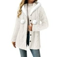 thumbnail image 1 of Kukoosong Double-sided Fleece Jackets, Women Causal Long Sleeve Hooded Jacket, Oversized Winter Ziper Fuzzy Sweatshirts Coat, Fall Outfits Fashion Coat with Pockets, 1 of 6