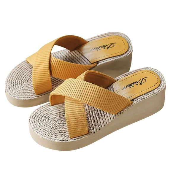 Kukoosong Flat Sandals Women Flip Flops for Women Shoes Flat Low-heeled Floral Flip Flops Sandals Casual Beach Slippers Black Size 35