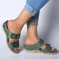 thumbnail image 1 of Kukoosong Flat Sandals Women Flip Flops for Women Wedge Slide Slippers Women Outdoor Slippers Pearl Chain Soft Sole Green Size 41, 1 of 4