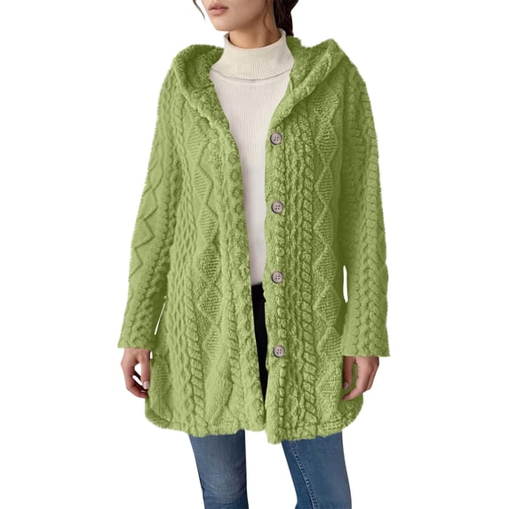 Kukoosong Fleece Jackets, Women Causal Long Sleeve Hooded Jacket, Oversized Winter Ziper Fuzzy Sweatshirts Coat, Fall Outfits Fashion Coat with Pockets
