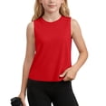 thumbnail image 1 of Kukoosong Girls' Quick Dry Sleeveless Tank Top, Loose Fit Athletic Vest for Kids, Summer Sports Running Yoga Wear Breathable Muscle Tee, 1 of 8