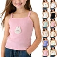 thumbnail image 1 of Kukoosong Girls Undershirts Toddler Cami Camisole Crewneck Adjustable Straps Sleeveless Cotton Tank Tops, Sizes 2-3T, 1 of 6