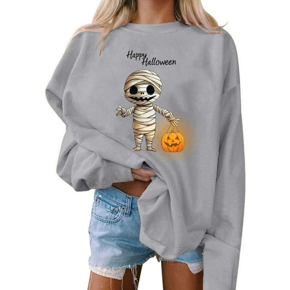 Kukoosong Halloween Sweatshirts for Women Round Neck St. Patrick's Day Print Pullover Tops