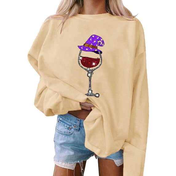 Kukoosong Halloween Sweatshirts for Women Round Neck St. Patrick's Day Print Pullover Tops