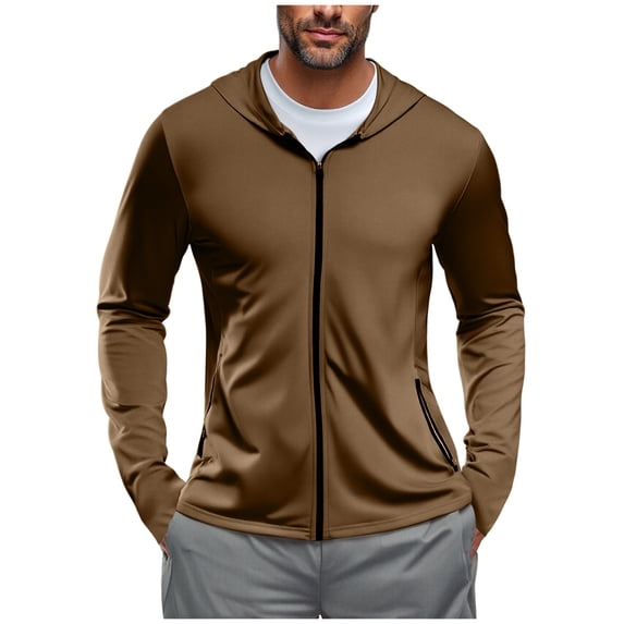 Kukoosong Men's Athletic Hoodies Long Sleeve Fishing Shirts for Men UPF 50+ SPF UV Sun Protection Shirts