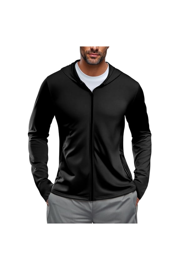 Men's Athletic Hoodies Long Sleeve Fishing Shirts for Men UPF 50+ SPF UV Sun Protection Shirts