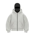 thumbnail image 1 of Kukoosong Men's Bomber Jacket Fashion Long-Sleeve Zipper Hooded Cardigan Jacket Double Hooded Jacket, 1 of 2