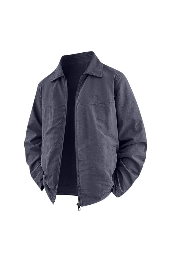 Men's Bomber Jacket Men's Lapel Zipper Outdoor Hiking Jacket