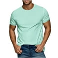 thumbnail image 1 of Kukoosong Men's Casual Solid Color Crew Neck Short Sleeve T-Shirt, Soft Polyester Tee for Summer and Spring Daily Wear Men T-Shirts Casual Workout Tops, 1 of 6