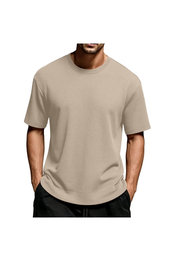 Men's Essential Base Tee T-Shirts Solid Color Short Sleeve Crew Neck Pullover for Summer Casual, Soft and Basic Tee Shirt for Men