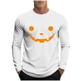 thumbnail image 1 of Kukoosong Men's Halloween T-Shirts Casual Crew Neck Long Sleeve Tops Athletic Wear Graphic Blouse Top, 1 of 5