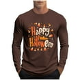 thumbnail image 1 of Kukoosong Men's Halloween T-Shirts Casual Crew Neck Long Sleeve Tops Athletic Wear Graphic Blouse Top, 1 of 5