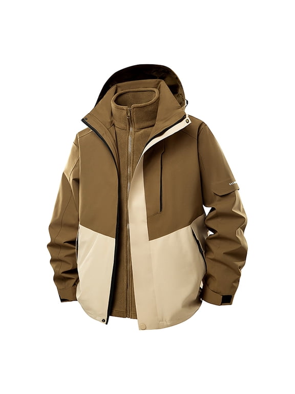 Men's Hooded Softshell Jacket Waterproof Lightweight Windbreaker Outdoor Climb Rain Jacket
