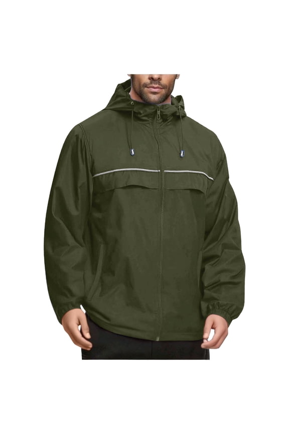 Men's Hooded Softshell Jacket Waterproof Lightweight Windbreaker Outdoor Climb Sport Pocket Jacket