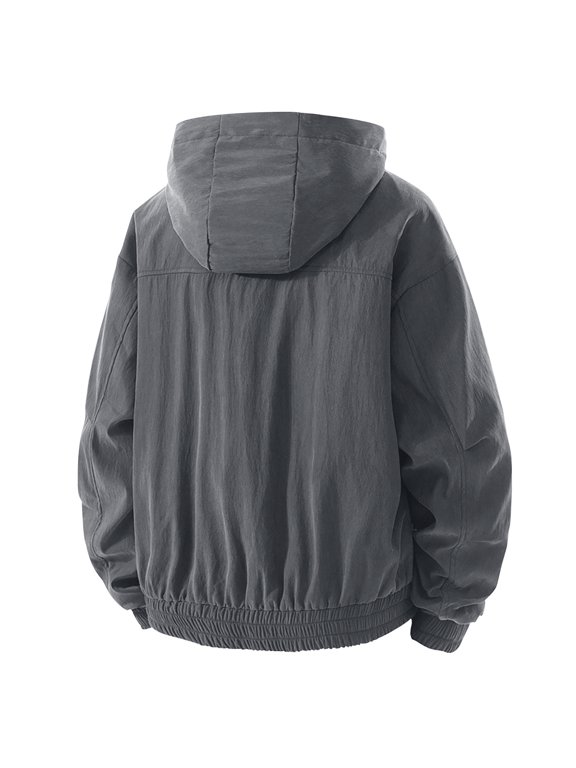 Men's Hooded Softshell Jacket Waterproof Lightweight Windbreaker Plaid Outdoor Climb Rain Jacket