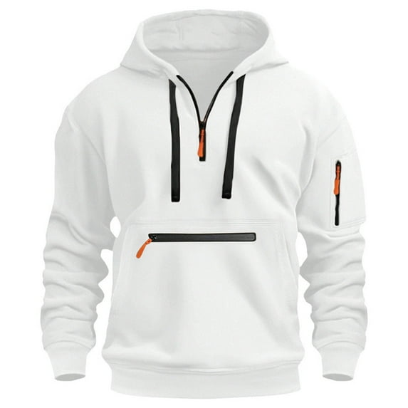 Kukoosong Men's Hooded Sweatshirt Big & Tall Boys' Long Sleeve Zip-Up Pullover Hoodie with Multiple Pockets