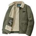thumbnail image 1 of Kukoosong Men's Lightweight Jackets Padded Corduroy Zipper Jacket Long Sleeve Hoodless Casual Jacket, 1 of 6