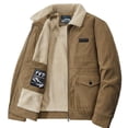 thumbnail image 1 of Kukoosong Men's Lightweight Jackets Padded Corduroy Zipper Jacket Long Sleeve Hoodless Casual Jacket, 1 of 6