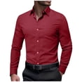 thumbnail image 1 of Kukoosong Men's Long Sleeve Button Down Shirt Casual Business Office Wear Solid Color Pocket Lapel Collar Shirt Men Business Casual Button Down Shirts, 1 of 7
