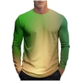 thumbnail image 1 of Kukoosong Men's Long Sleeve T-Shirts Casual Gradient Print Crew Neck Tops Blouses, 1 of 5