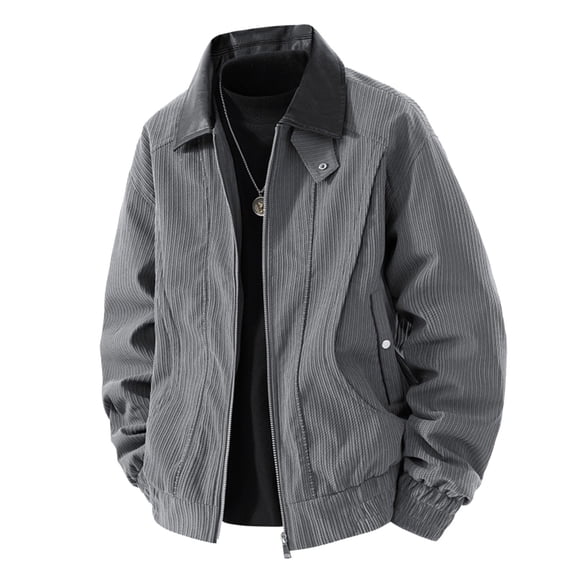 Kukoosong Men's Motorcycle Jacket Windproof Lapel Collar Motorbike Riding Jacket