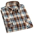 thumbnail image 1 of Kukoosong Men's Plaid Button Down Shirts Elastic Cuff Long Sleeve Shirts Regular Fit, 1 of 3