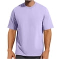 thumbnail image 1 of Kukoosong Men's Plain Crew Neck T-Shirt, Casual Short Sleeve Cotton Tee, Soft Comfortable Basic Top for Summer Everyday Wear, 1 of 5