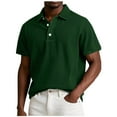 thumbnail image 1 of Kukoosong Men's Polo Shirt Short Sleeve Solid Color Button Down Collar Casual Office T-Shirt Men Golf T Shirt Casual Workout Tops, 1 of 5