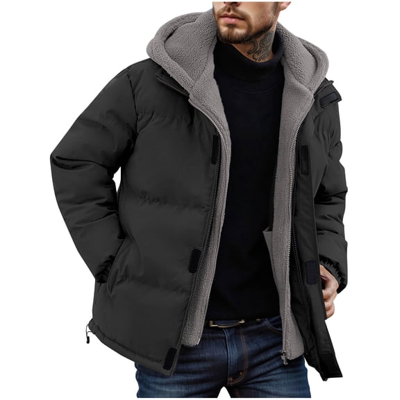 Kukoosong Men's Puffer Jacket Waterproof Winter Men's Heavyweight Quilted Coat Thickened Windproof Skiing Down Jacket