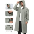 thumbnail image 1 of Kukoosong Men's Raincoat Men's Rain Jacket with Hood Waterproof Emergency Lightweight Long Poncho Jacket, 1 of 6