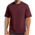 thumbnail image 1 of Kukoosong Men's Plain Crew Neck T-Shirt, Casual Short Sleeve Cotton Tee, Soft Comfortable Basic Top for Summer Everyday Wear, 1 of 4