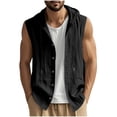 thumbnail image 1 of Kukoosong Men's Solid Color Casual Sleeveless Hooded Tank Top for Summer Outdoor Sports Men Summer Muscle Tee Tank Tops, 1 of 7