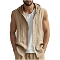 thumbnail image 1 of Kukoosong Men's Solid Color Casual Sleeveless Hooded Tank Top for Summer Outdoor Sports Men Summer Muscle Tee Tank Tops, 1 of 7
