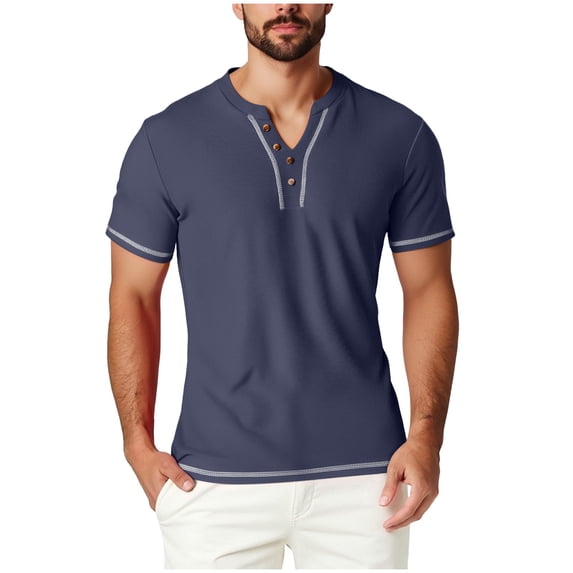 Kukoosong Men's Summer Casual Short Sleeve V-Neck Solid Color Pocket T-Shirt Men T-Shirts Casual Workout Tops