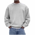 thumbnail image 1 of Kukoosong Men's Casual Ribbed Crew Neck Long Sleeve Sweatshirt, Loose Comfy Corduroy Pullover Top for Fall Streetwear, 1 of 6