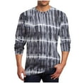 thumbnail image 1 of Kukoosong Men's T-Shirts Casual Tie-Dye Print Long Sleeve Tops Athletic Wear Graphic Pullover Top, 1 of 5
