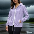 thumbnail image 1 of Kukoosong Oversized Women's Rainproof Jacket Outdoor Lightweight Zipper Athletic Jacket with Pockets, 1 of 6