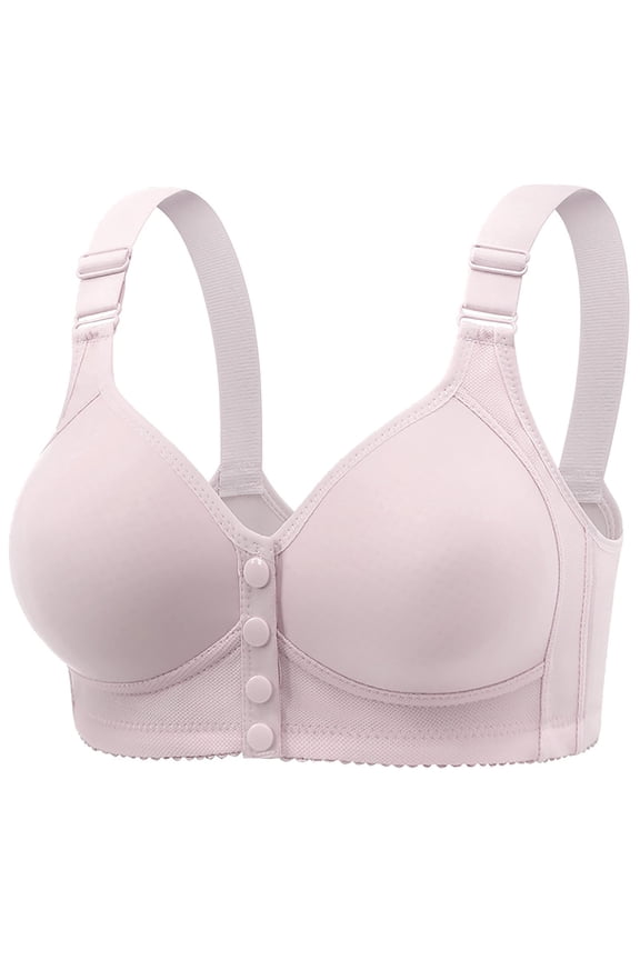Push up Bras for Women Fashion Women's Thin Fixed Cup Front Opening Buckle Plus Size Gathering Bra Underwear, Sizes XXL