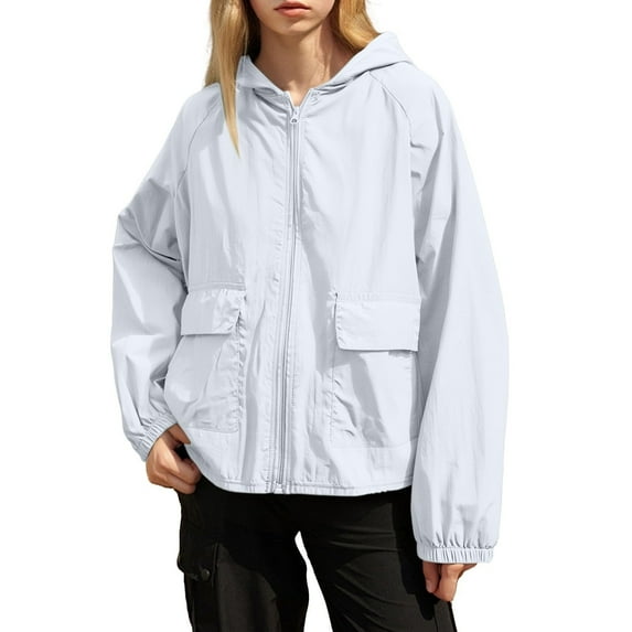 Kukoosong Rain Jacket Women's Lightweight Raincoat Outdoor Waterproof Sweatshirts Jacket with Pockets