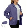 thumbnail image 1 of Kukoosong Rain Jacket for Women Outdoor Waterproof Zipper Jacket Packable Raincoat with Hood for Golf Hiking Travel, 1 of 6