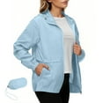 thumbnail image 1 of Kukoosong Rain Jacket for Women Outdoor Waterproof Zipper Jacket Packable Raincoat with Hood for Golf Hiking Travel, 1 of 6