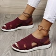 thumbnail image 1 of Kukoosong Sandals Women Summer Ladies Sandals Breathable Elastic Webbing Platform Casual Sandals Flat Summer Beach Sandals Red 41, 1 of 7
