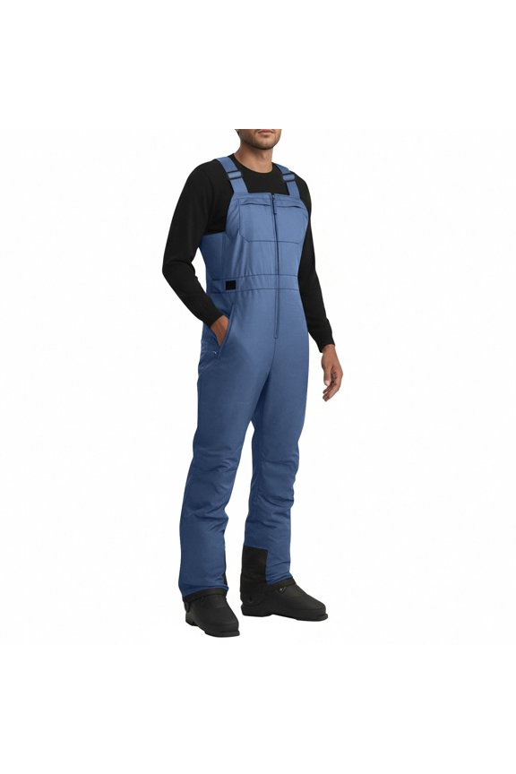 Skiing Bibs for Men, Men's Snow Ski Overalls, Windproof Insulated Romper Snowpants, Softshell Snowboard Bib Overalls