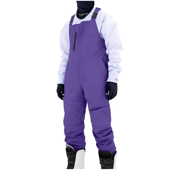 Kukoosong Skiing Bibs for Men, Women Snow Ski Overalls, Windproof Insulated Romper Snowpants, Softshell Snowboard Bib Overalls